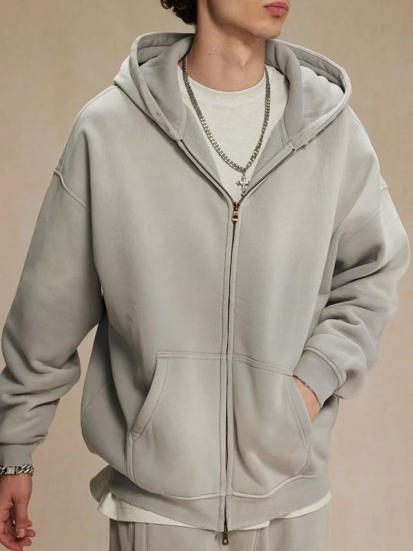 Men's Oversized Casual Zip-Up Hoodie - Image 2