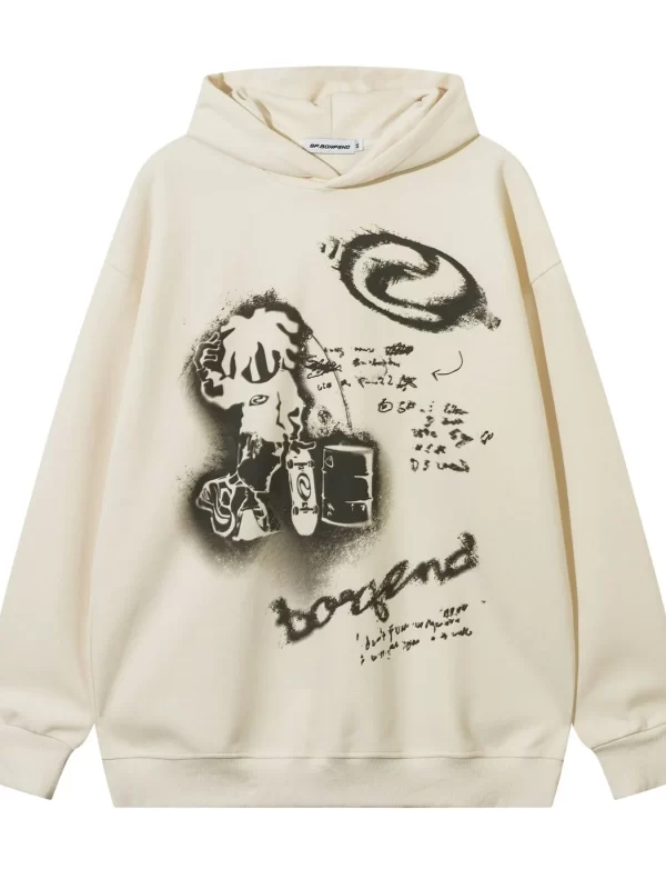Men's Graffiti Graphic Oversized Hoodie