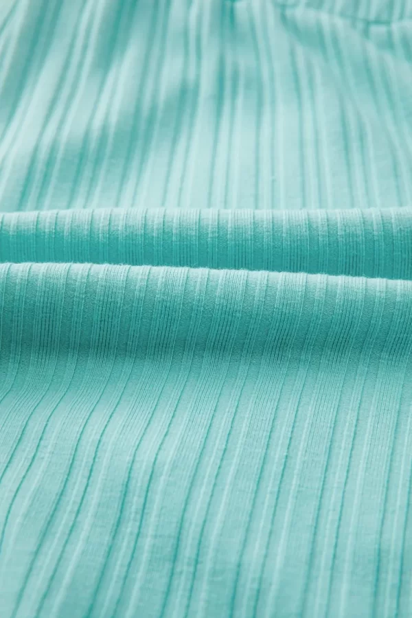 Ribbed Button V Neck Tank Top and Shorts Set - Image 2