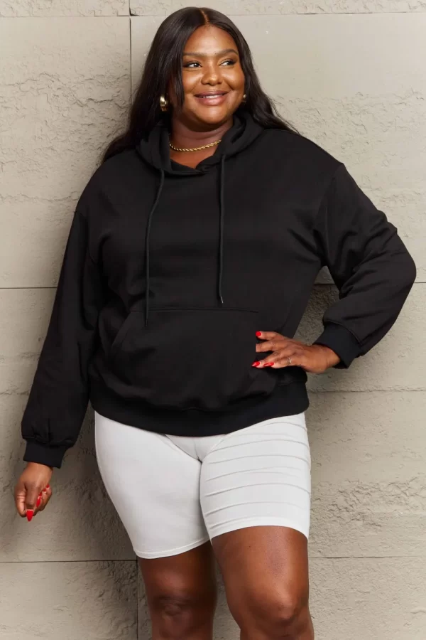 Full Size Long Sleeve Dropped Shoulder Hoodie - Image 3