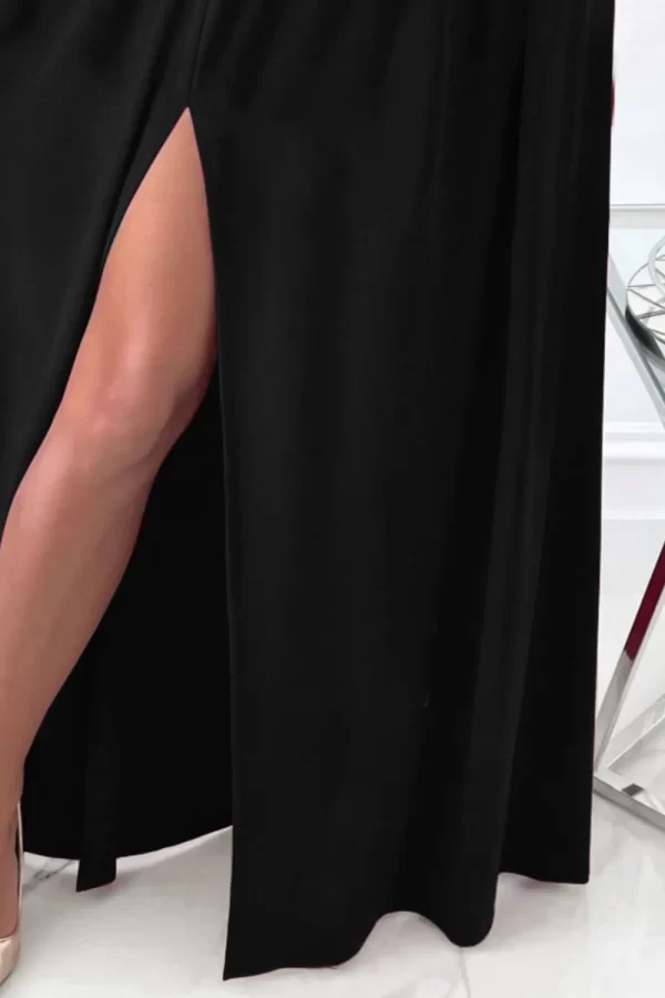 Slit Surplice Long Sleeve Maxi Dress - Image 4