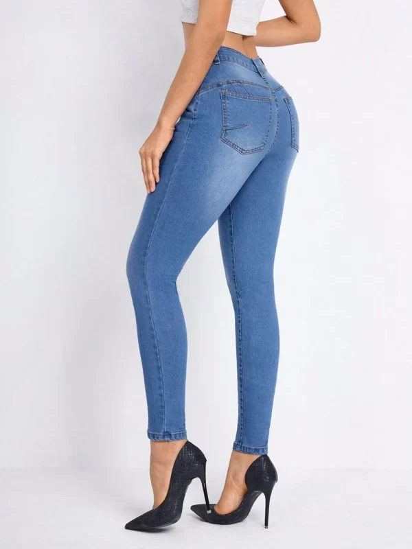 High Rise Skinny Jeans with Pockets - Image 6