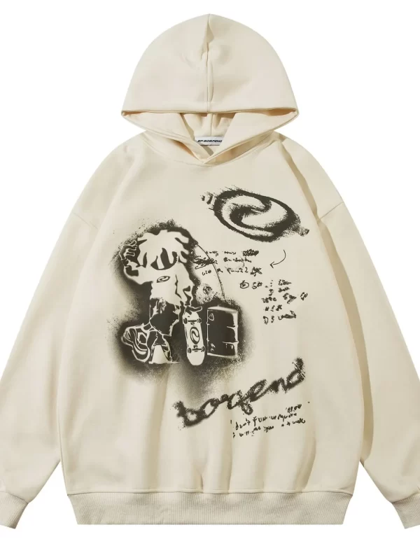 Men's Graffiti Graphic Oversized Hoodie - Image 8