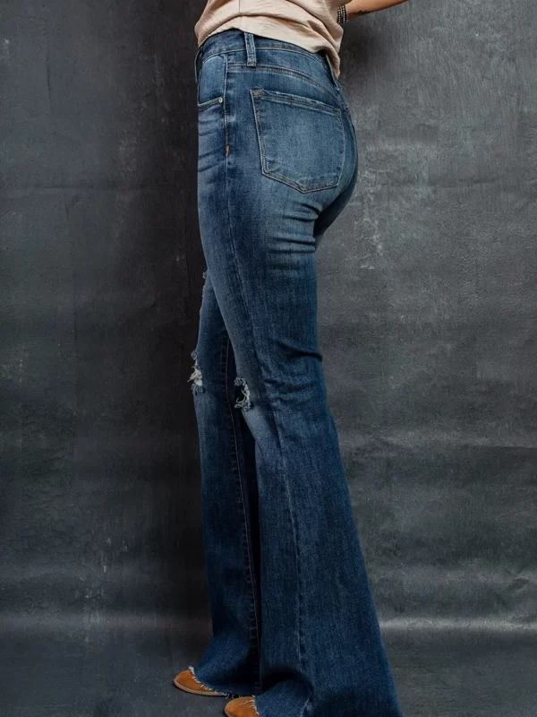 Distressed High-Waisted Flare Jeans - Image 2