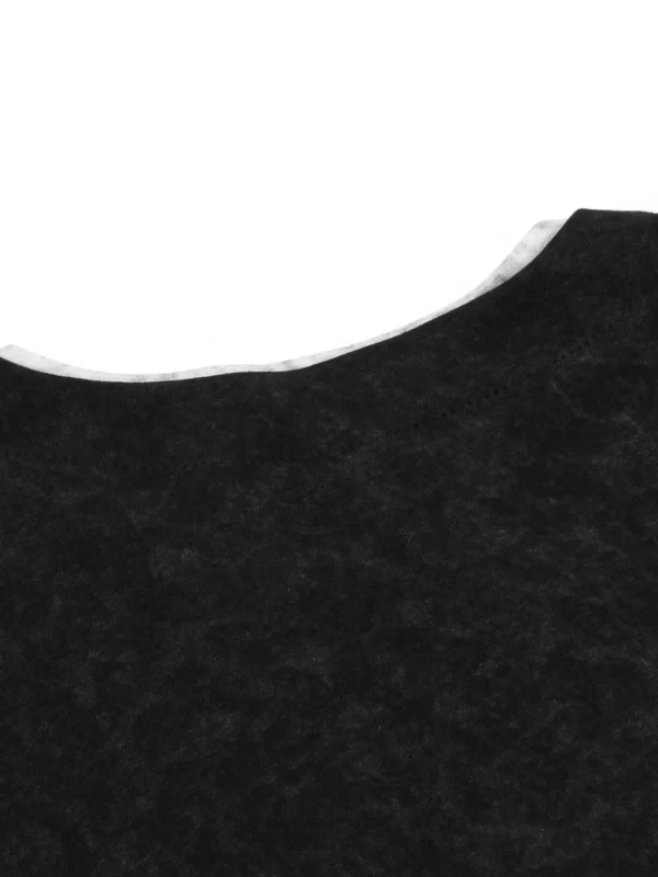 Men's Letter Graphic Round Neck Short Sleeve Contrast Trim T-Shirt - Image 6