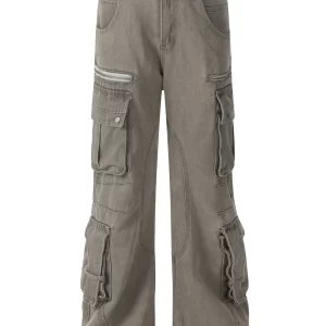 Men's Multi-Pocket Cargo Wide Leg Jeans