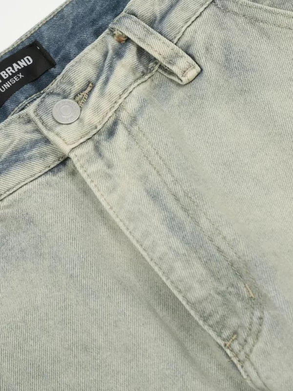 Men's Washed Multi-Pocket Straight Cargo Jeans - Image 11
