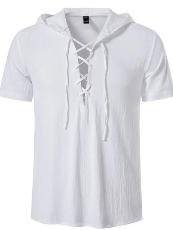 Men's Full Size Casual Lace-Up Hooded Top Plus Size - Image 5