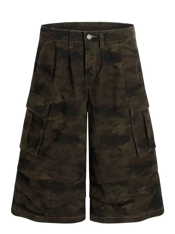 Men's Camouflage Cargo Wide Leg Shorts
