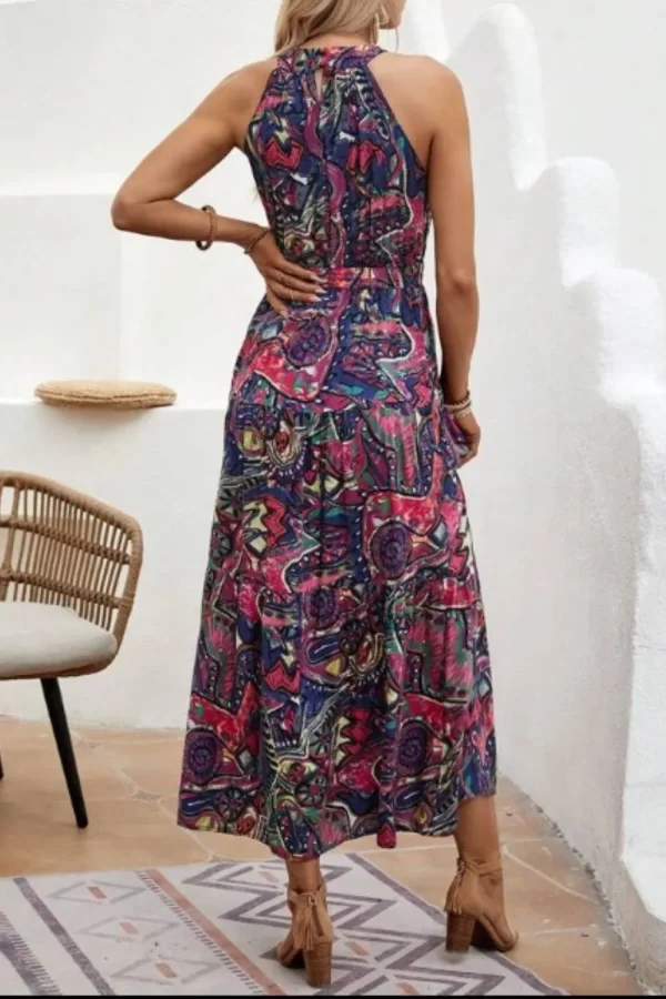 Tied Floral Sleeveless Dress - Image 2