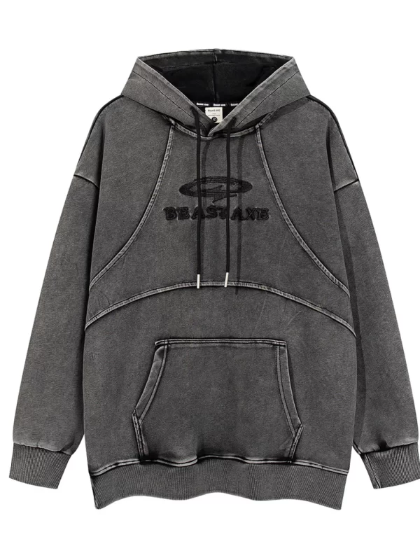 Men's Oversized Washed Long Sleeve Hoodie - Image 3