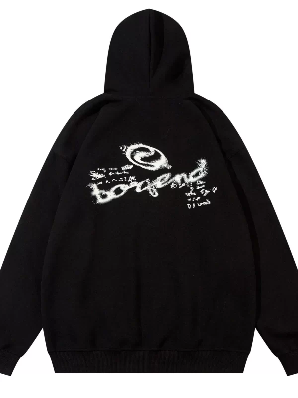 Men's Graffiti Graphic Oversized Hoodie - Image 3