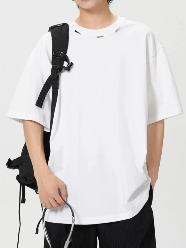 Men's Plus Size Oversized Crew Neck Short Sleeve T-Shirt - Image 3