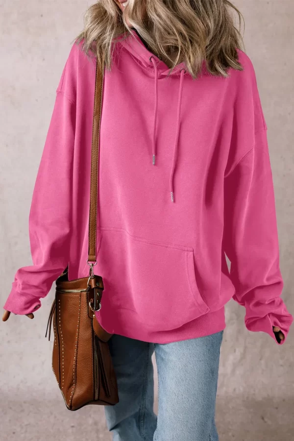 Drawstring Pocketed Long Sleeve Hoodie - Image 9