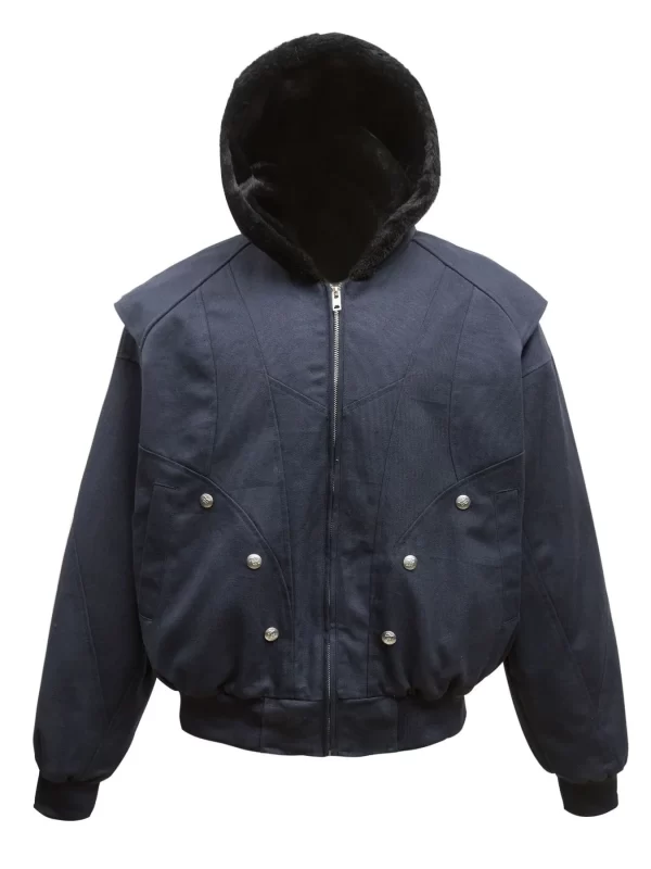 Men's Sherpa Lined Hooded Bomber Jacket - Image 7
