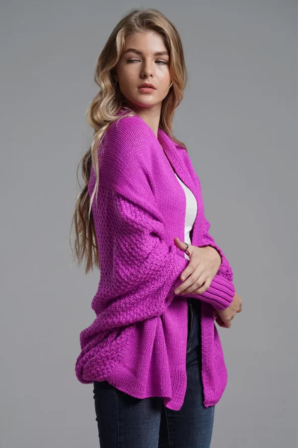 Open Front Batwing Sleeve Cardigan - Image 5