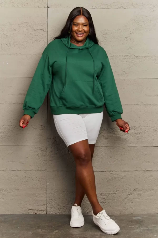 Full Size Long Sleeve Dropped Shoulder Hoodie - Image 15