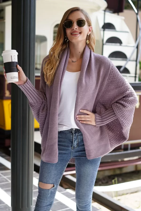 Open Front Batwing Sleeve Cardigan - Image 23
