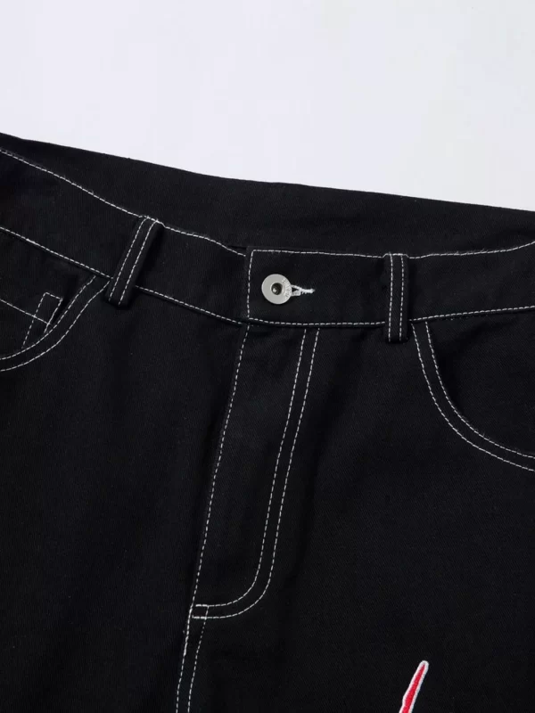 Men's Lightning Pattern Wide leg Jeans - Image 2