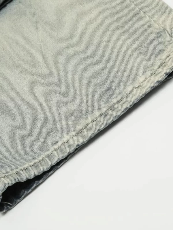 Men's Washed Multi-Pocket Straight Cargo Jeans - Image 10