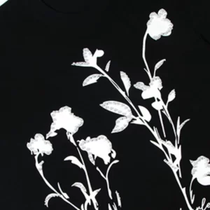 Men's Flower Pearl Detail Oversized Short Sleeve T-Shirt