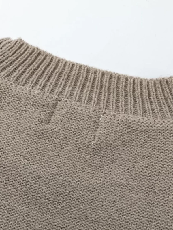 Men's Distressed Curved Panel Oversized Sweater - Image 5
