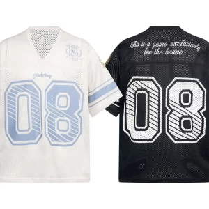 Men's Short Sleeve Mesh T-Shirt with Number 08 Graphic