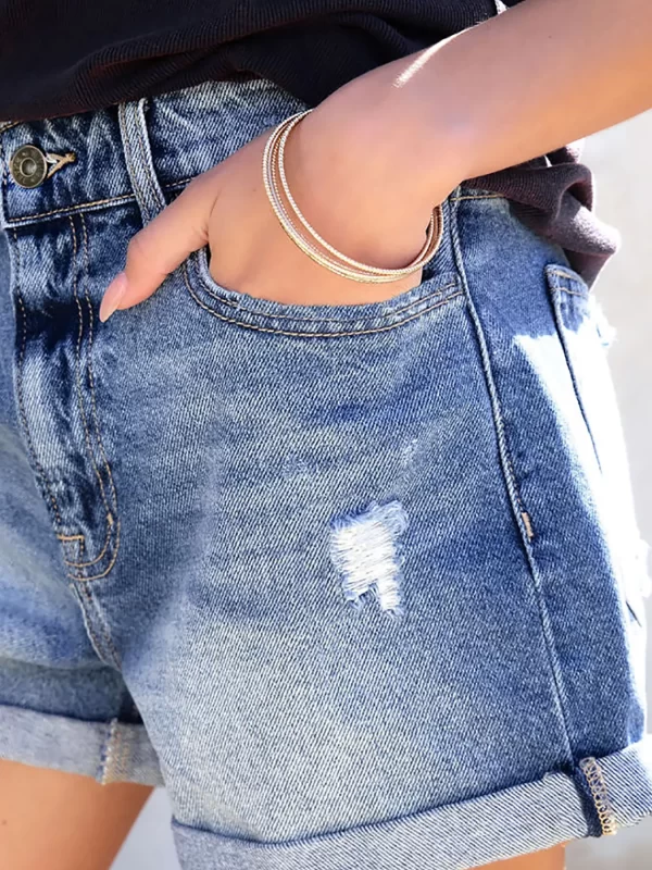 Distressed Denim Shorts - Image 4