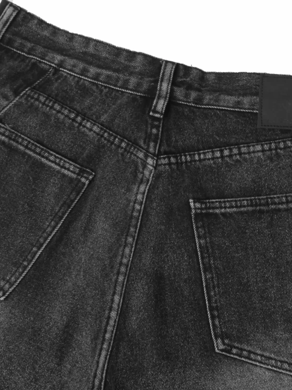 Men's High Waist Washed Straight Jeans - Image 3