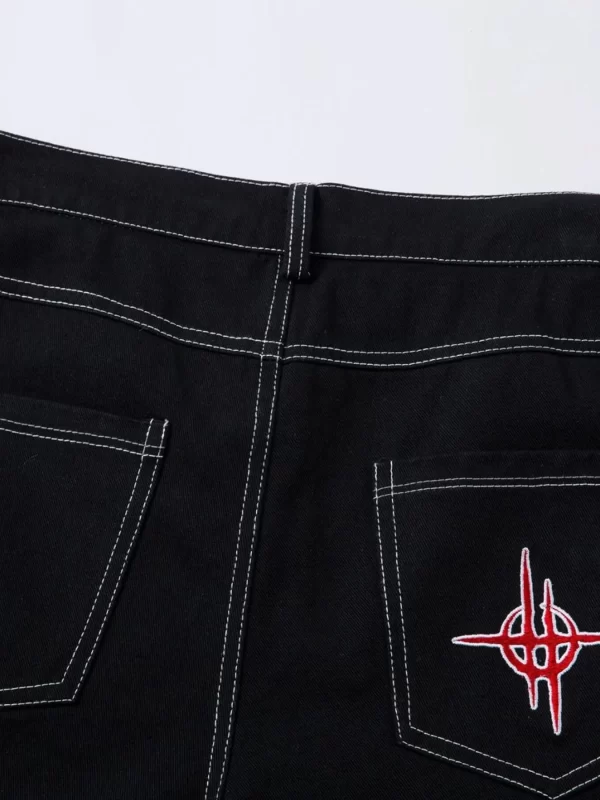 Men's Lightning Pattern Wide leg Jeans - Image 5