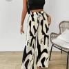 Cutout One Shoulder Top and Printed Pants Set