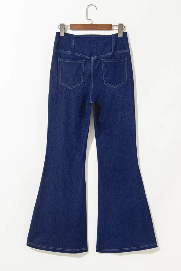 Asymmetric Waist Flare Jeans - Image 2
