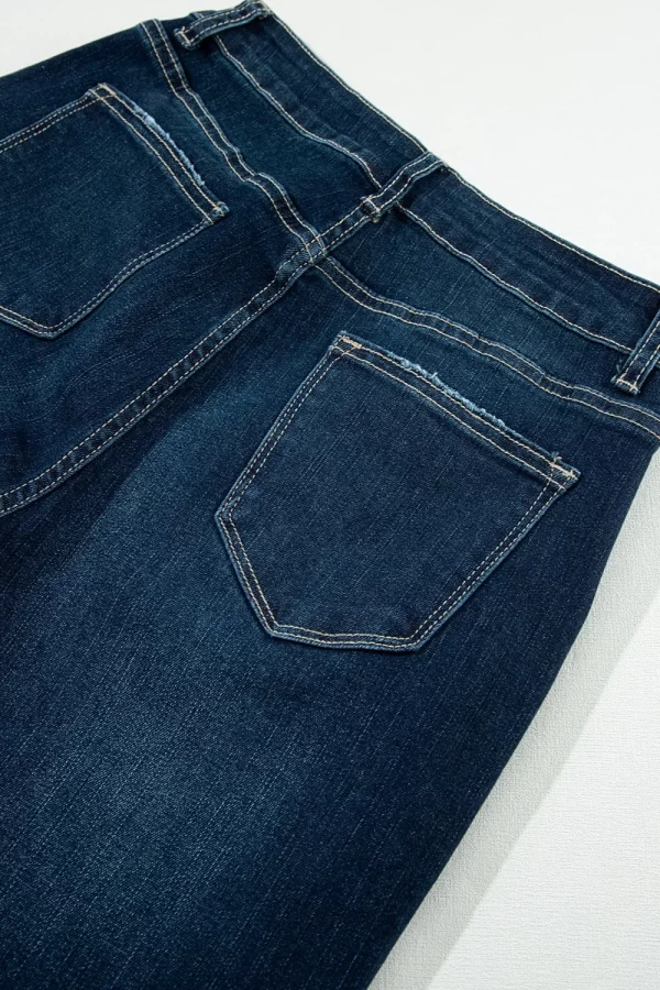Distressed Wide Leg Jeans with Pockets - Image 3