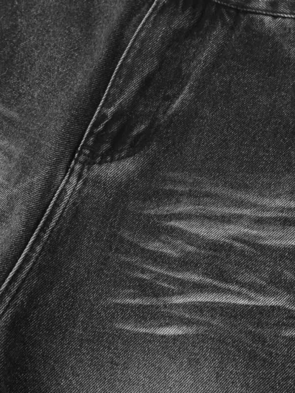 Men's High Waist Washed Straight Jeans - Image 6