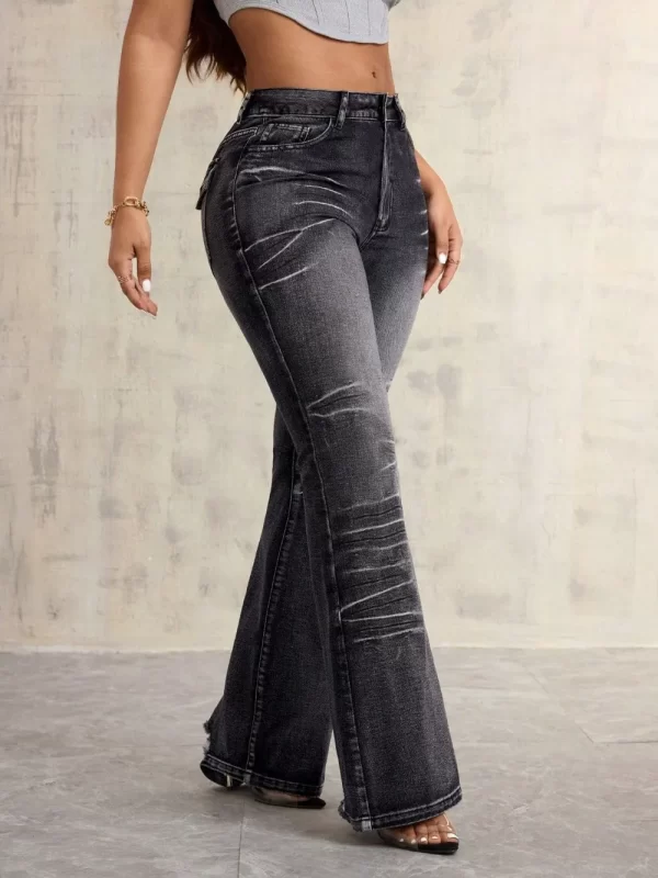 High Waist Bootcut Jeans - Image 5