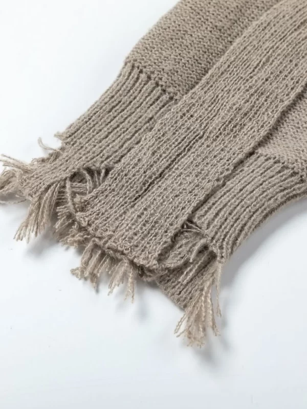 Men's Distressed Curved Panel Oversized Sweater - Image 3