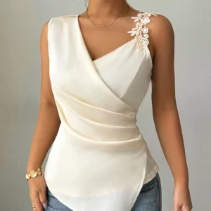 Lace Surplice Tank Top