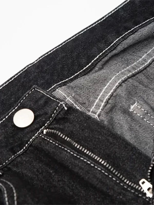 Men's Skeleton Embroidered Straight Leg Jeans - Image 2