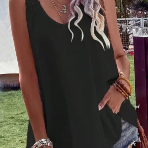 Openwork V-Neck Tank