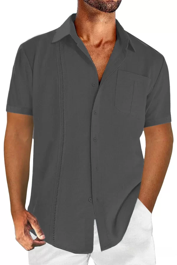 Men's Full Size Casual Short Sleeve Button Down Shirt Plus Size - Image 5