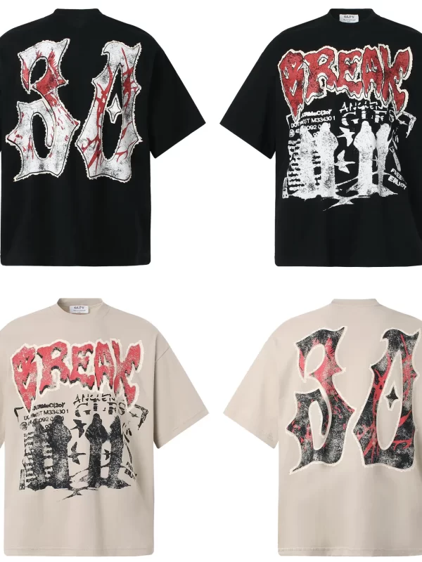 Men's Round Neck Short Sleeve Graphic T-Shirt