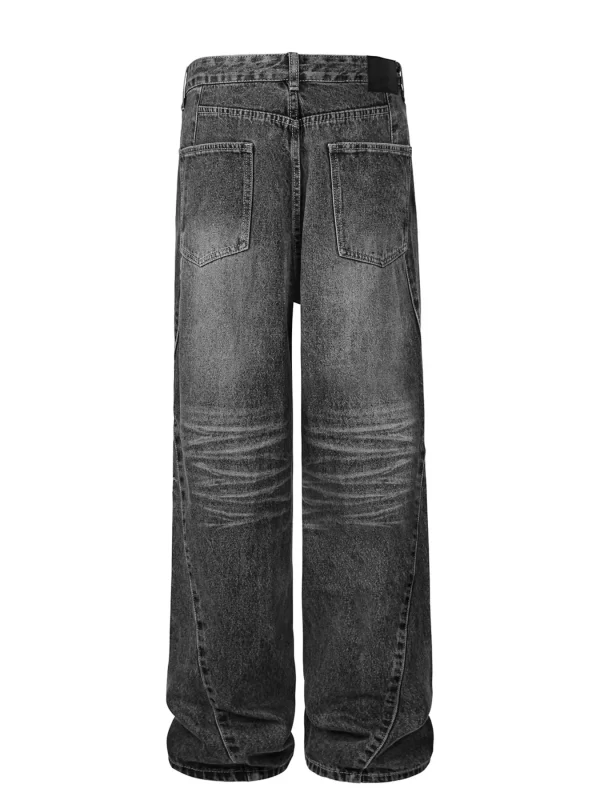 Men's High Waist Washed Straight Jeans - Image 10