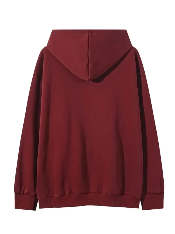 Men's Casual Letter Graphic Kangaroo Pocket Hoodie - Image 4