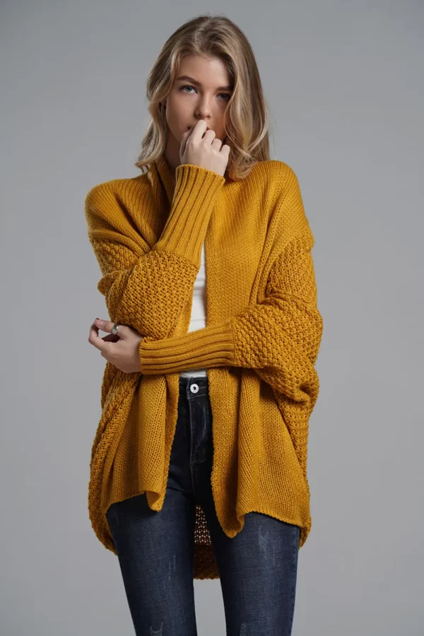 Open Front Batwing Sleeve Cardigan - Image 4