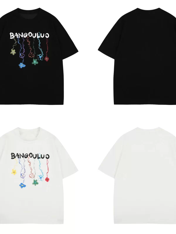 Men's BANGOULUO Colorful Hanging Butterflies Graphic T-Shirt - Image 4
