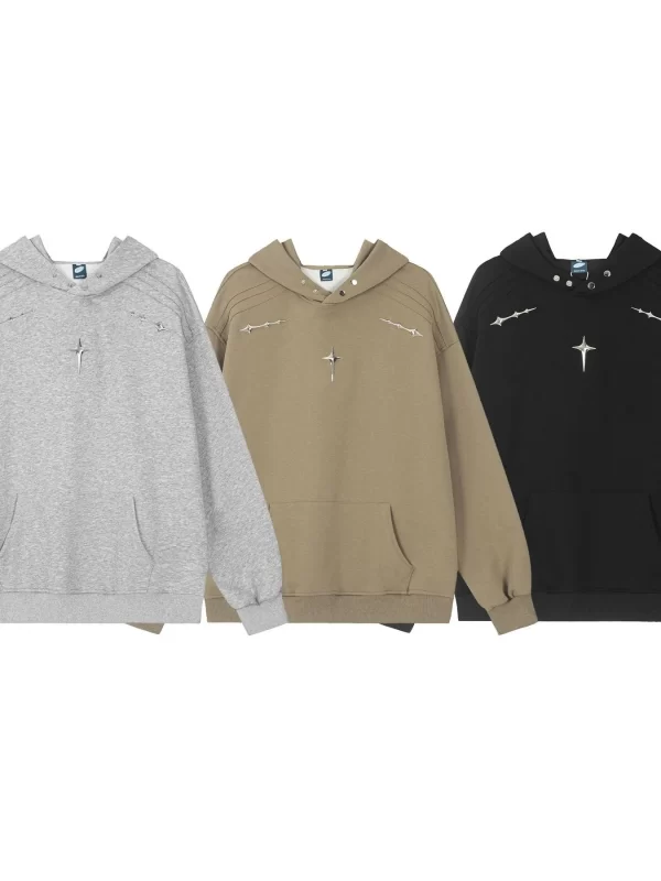 Men's Cross Star Kangaroo Pocket Hoodie - Image 4