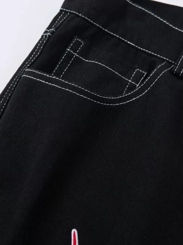 Men's Lightning Pattern Wide leg Jeans - Image 4