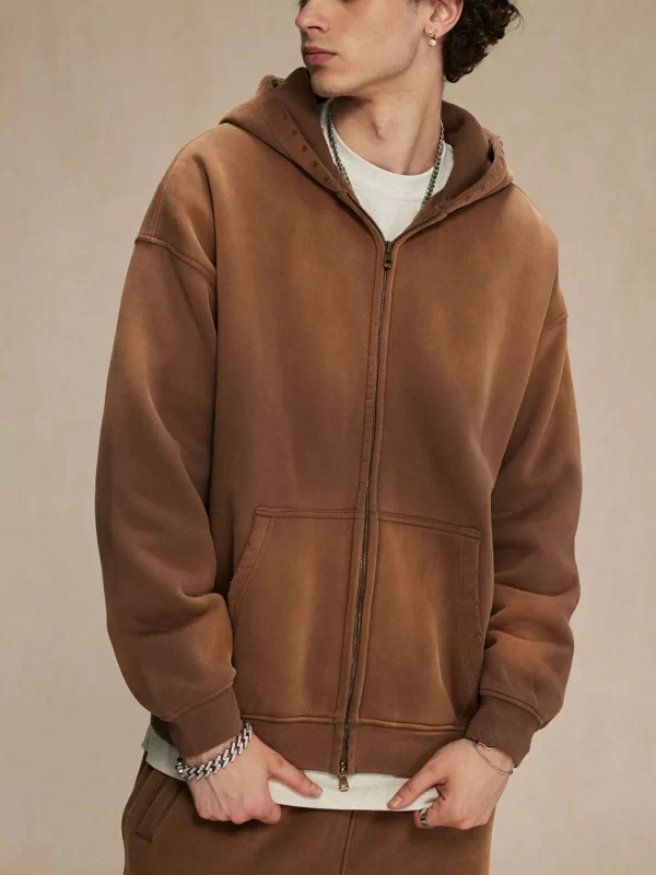 Men's Oversized Casual Zip-Up Hoodie - Image 6