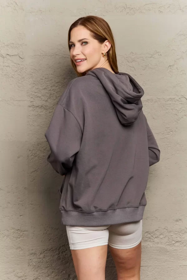 Full Size Long Sleeve Dropped Shoulder Hoodie - Image 11