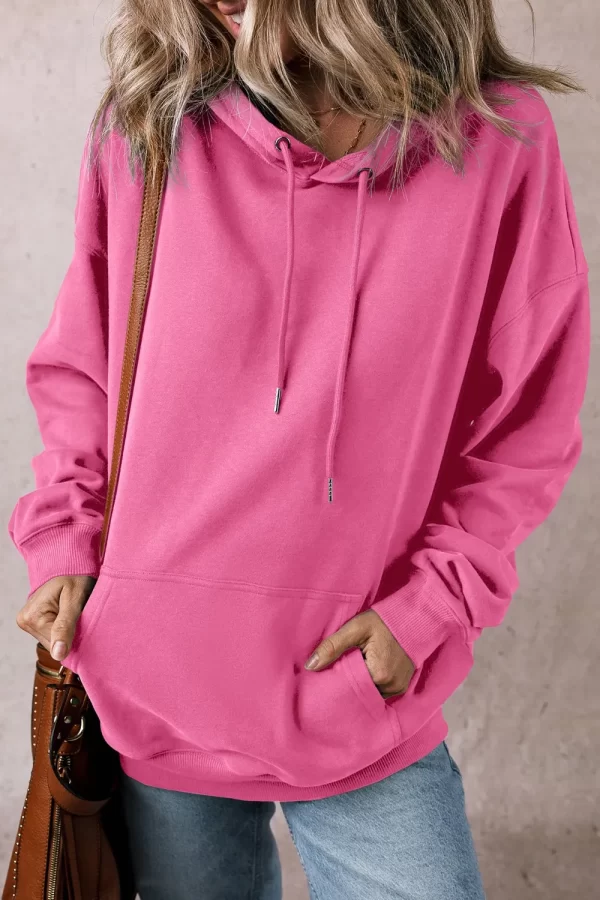Drawstring Pocketed Long Sleeve Hoodie - Image 8